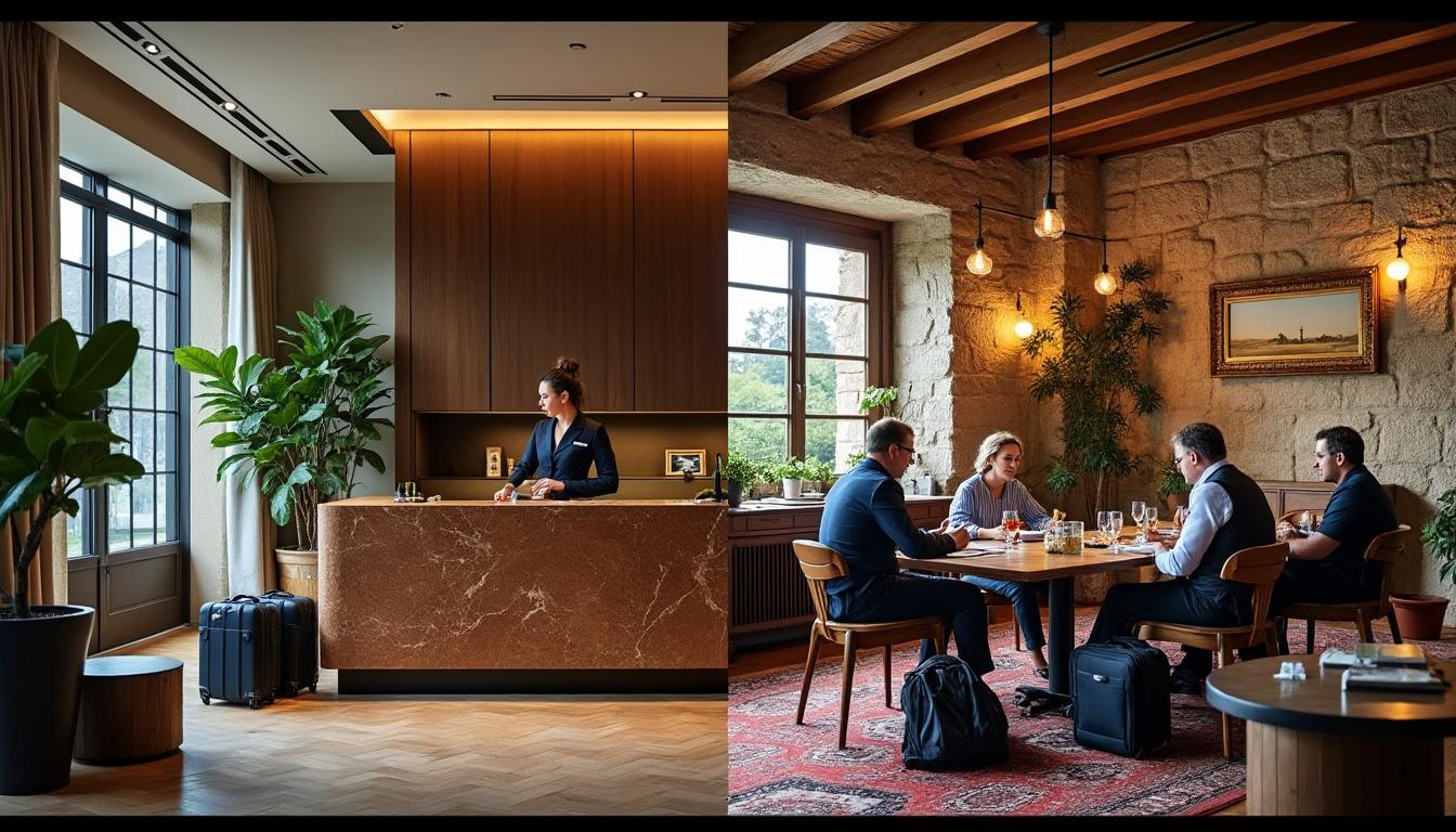 Illustration: Tableau des principales différences entre hôtel et auberge