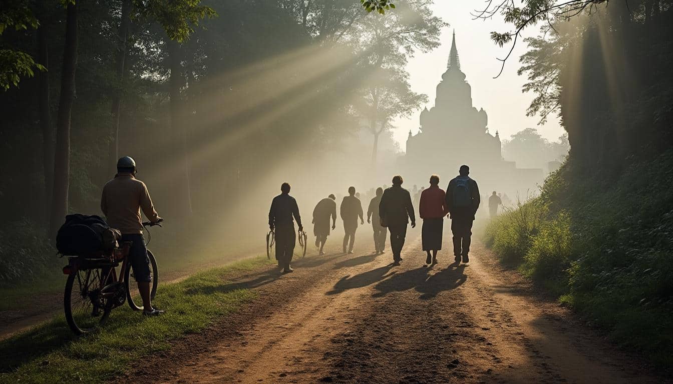 Illustration: Conseils pratiques pour un accès optimal aux temples de Birmanie dans la brume du matin