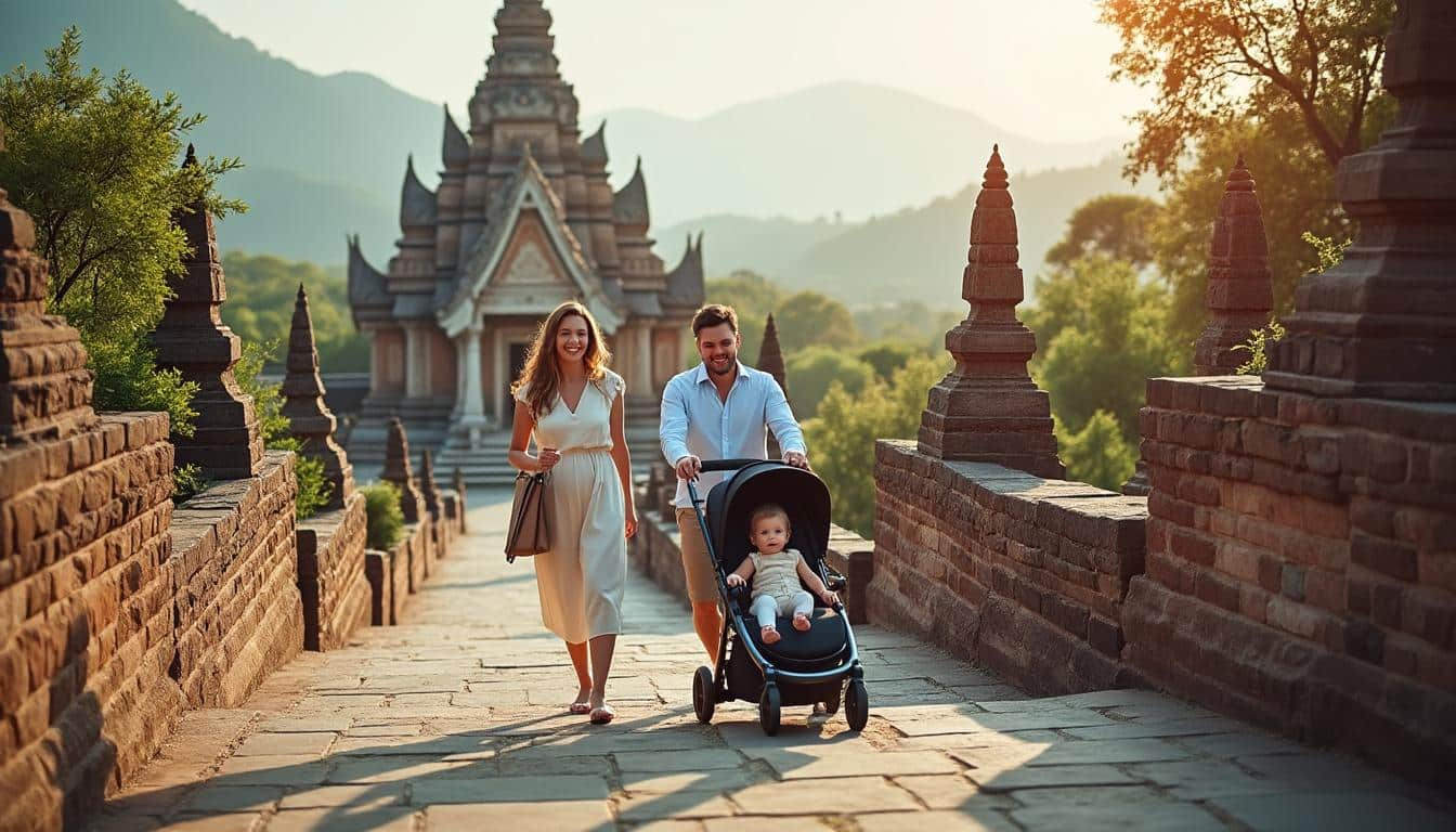 Temples de Birmanie : accessibilité enfant en poussette facilitée