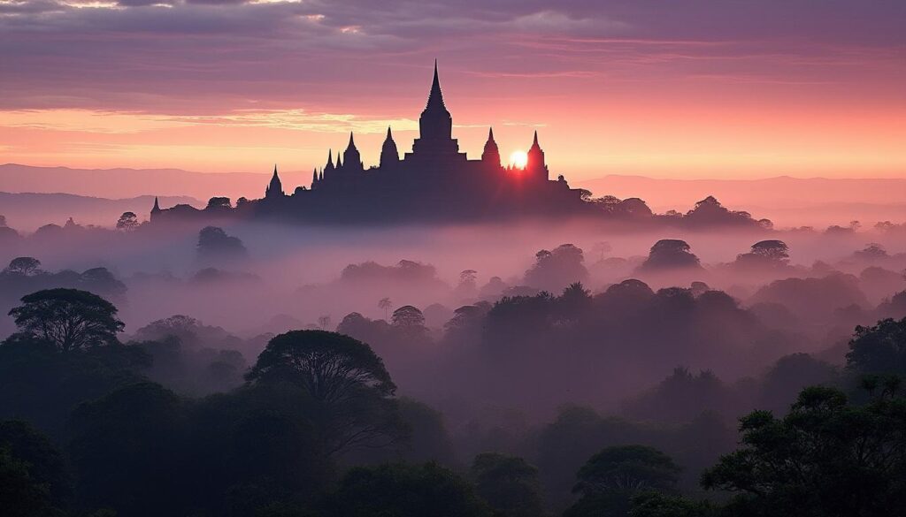 Temples de Birmanie : point de vue unique pour un coucher de soleil magique