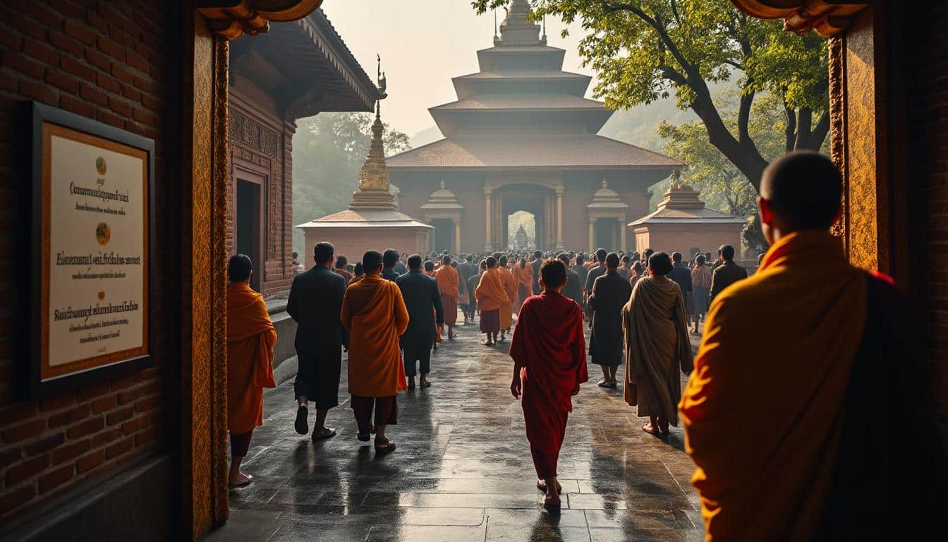 Illustration: Les règles détaillées de la tenue obligatoire pour les épaules dans les temples en Birmanie