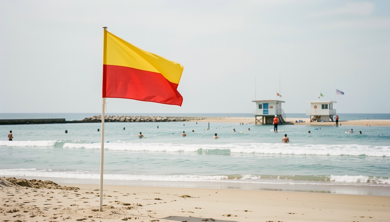 Drapeau jaune et rouge à la plage : que signifie-t-il ?