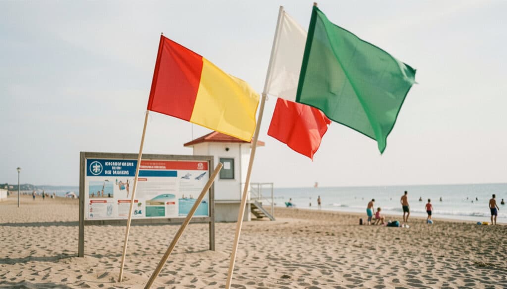 Signification des drapeaux à la plage et baignade