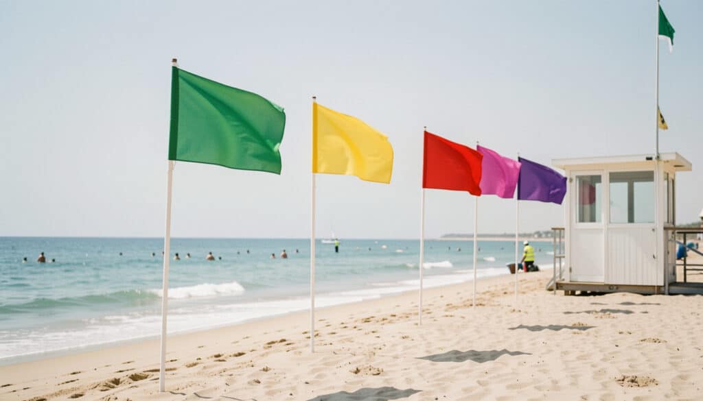 Drapeaux de baignade : comprendre les couleurs