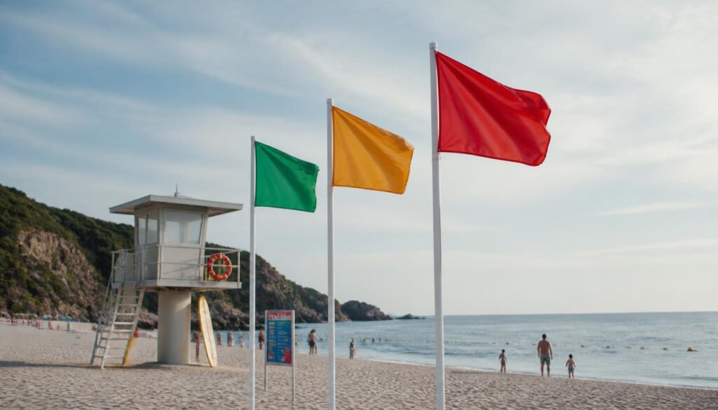 Couleurs des drapeaux de plage et règles de baignade